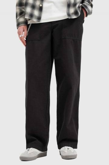 Хлопковые брюки AllSaints CREEK TROUSER цвет чёрный прямые M021TB Хлопковые брюки AllSaints CREEK TROUSER цвет чёрный прямые M021TB