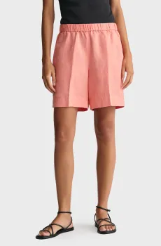 Женские розовые льняные шорты REL LINEN BLEND PULL ON Розовый 38 Gant 4020096