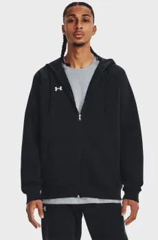 Мужское черное худи UA Rival Fleece FZ Hoodie Черный 3XL Under Armour 1379767-001