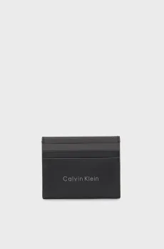Мужской черный кожаный кардхолдер BOLD Черный ONESIZE Calvin Klein LV04D1154G