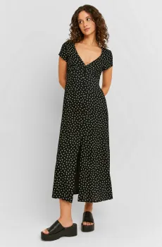 Женское черное платье с узором Черный XS Tally Weijl SDRVIFORI