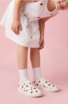 Сліпони з мотивом полуниці - білий