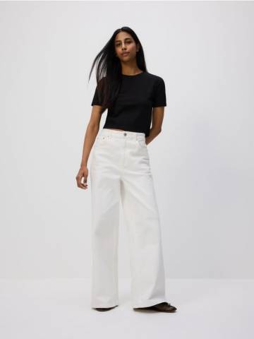 Reserved - Кроп топ із бавовни - чорний - 402FS-99X