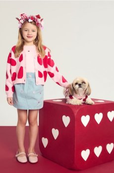 Спідниця міні з вишивкою у формі сердечок - синій