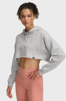 Женское серое худи UA Icon Terry Crop Hoodie Серый L Under Armour 1389640-011