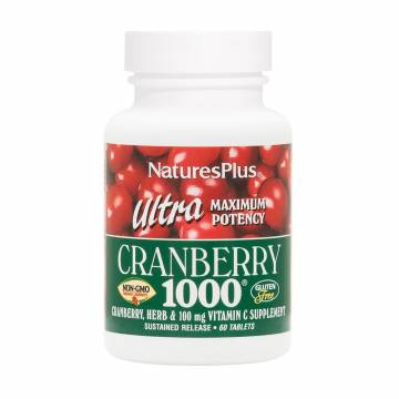 Комплекс с ультра клюквой NaturesPlus Ultra Maximum Potency Cranberry с медленным высвобождением, 1000 мг, 180 таблеток