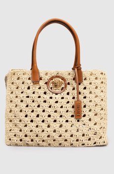 Бежевая сумка La Medusa из рафии