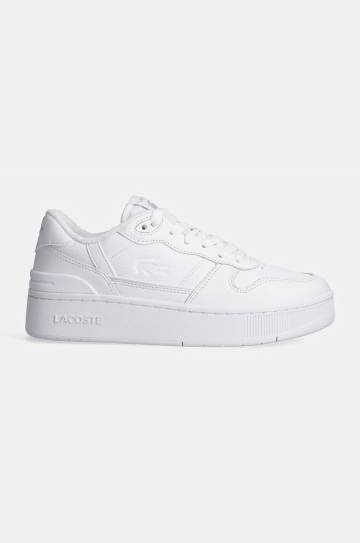 Кожаные кроссовки Lacoste T-Clip Platform цвет белый 48SFA0046 Кожаные кроссовки Lacoste T-Clip Platform цвет белый 48SFA0046