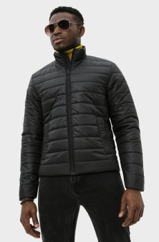 Мужская черная короткая куртка стограммовка B-102