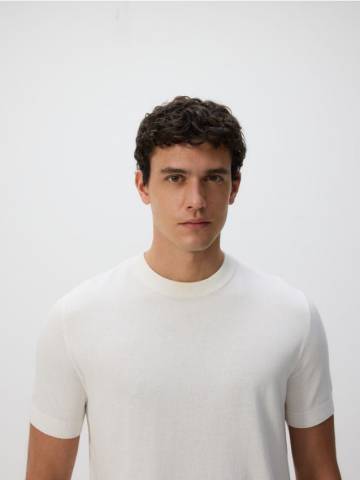 Reserved - Светр з короткими рукавами - кремовий - 811BB-01X