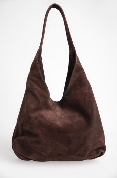 Сумка із натуральної замші у шоколадному відтінку