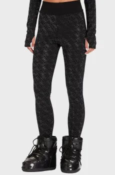 Женские черные леггинсы с узором Черный L Guess W5BB73.K7182;JBLK