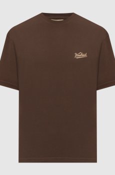 Коричневая футболка с принтом логотипа