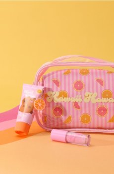 Косметички з фруктовим мотивом 2 pack - пастельний рожевий