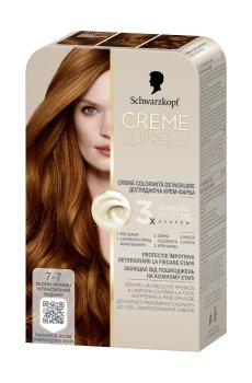 Перманентная крем-краска для волос Creme Supreme 7-7 Интенсивный медный, 182 мл