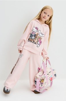 Штани wide leg з добавкою віскози Hello Kitty and Friends - рожевий