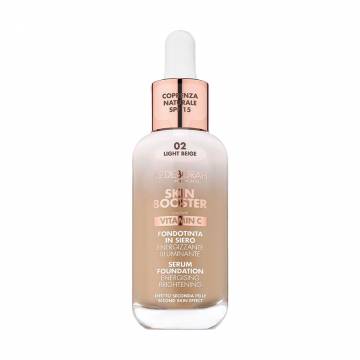 Тональная сыворотка для лица Deborah Skin Booster Serum Foundation Vitamin C SPF 15, 02 Light Beige, 30 мл Тональная сыворотка для лица Deborah Skin Booster Serum Foundation Vitamin C SPF 15, 02 Light Beige, 30 мл