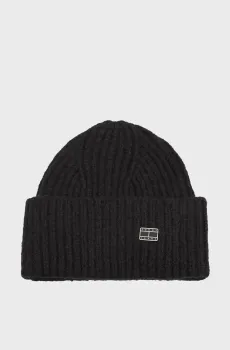 Женская черная шерстяная шапка ELEVATED HERITAGE Черный ONESIZE Tommy Jeans AW0AW17905