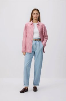 Reserved - Джинси paperbag з подовженою штанинкою - синій - 707IR-05J