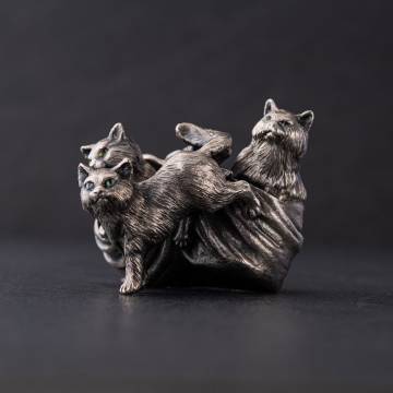 Серебряная фигура ручной работы "Котята" 23165 Серебряная фигура ручной работы "Котята" 23165