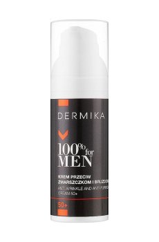 Мужской крем для лица Dermika 100% For Men Anti-Wrinkle And Anti-Furrow Cream 50+ против глубоких морщин, 50 мл