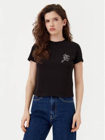 Calvin Klein Jeans Футболка Script Institutional J20J224984 Чорний Slim Fit Calvin Klein Jeans Футболка Script Institutional J20J224984 Чорний Slim Fit