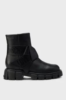 Женские черные кожаные ботинки Черный 40 Love Moschino JA24115G0NIAX000