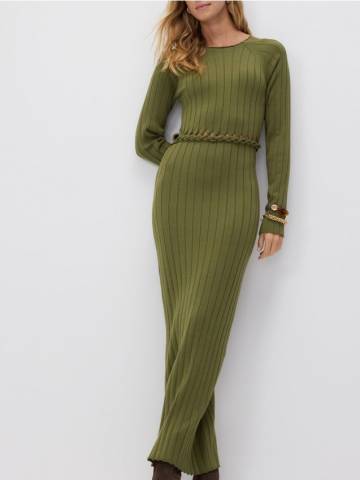 Reserved - LADIES` DRESS - коричневувато-зелений - 645HO-78X Reserved - LADIES` DRESS - коричневувато-зелений - 645HO-78X