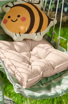 Подушка з штучним хутром - бежевий