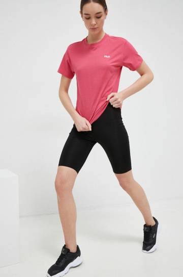 Хлопковая футболка Fila цвет розовый Хлопковая футболка Fila цвет розовый