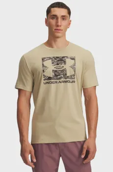 Мужская бежевая футболка UA ABC CAMO BOXED LOGO SS Бежевый M Under Armour 1361673-234