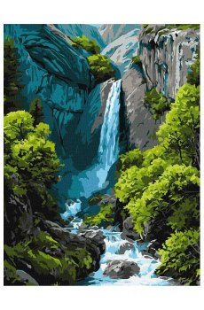Картина по номерам Ideyka Водопад в горах, 30*40 см (KHO6437)