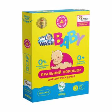 Стиральный порошок для стирки детской одежды Doctor Wash Baby с нейтральным ароматом, 3 стирки, 400 г Стиральный порошок для стирки детской одежды Doctor Wash Baby с нейтральным ароматом, 3 стирки, 400 г