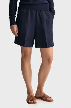 Женские темно-синие льняные шорты REL LINEN BLEND PULL ON Синий 34 Gant 4020096