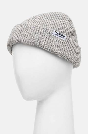 Шапка Hummel цвет серый из толстого трикотажа 226071 Шапка Hummel цвет серый из толстого трикотажа 226071