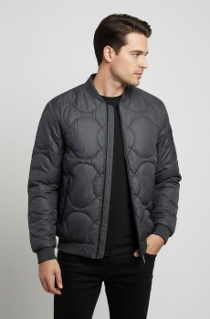 Мужской бомбер темно-серого цвета SB-26312-boss-dark-grey