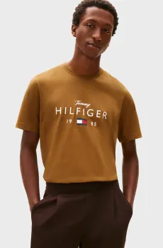 Мужская горчичная футболка BRAND LOVE BIG Желтый L Tommy Hilfiger MW0MW41455