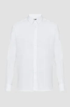 Мужская белая льняная рубашка Белый 45 Karl Lagerfeld 542667.605000;10