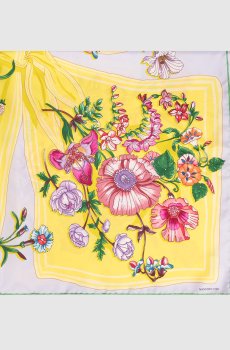 Желтый платок Petals &amp; Pies из шелка