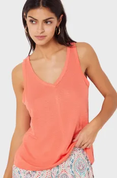 Женский коралловый льняной топ OKAYLEE Коралловый M Etam 6545849