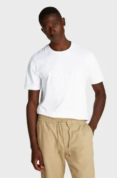 Мужская белая футболка EMBROIDERY LOGO Белый S Tommy Hilfiger MW0MW38620