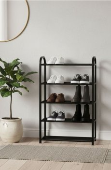 П’ятиповерхова підставка для взуття - чорний