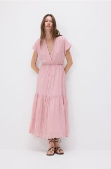 Reserved - Сукня з жатої тканини - рожевий - 5138V-30X