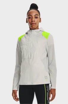 Женский серый анорак UA Run Anywhere Anojacket Серый XS Under Armour 1376815-006