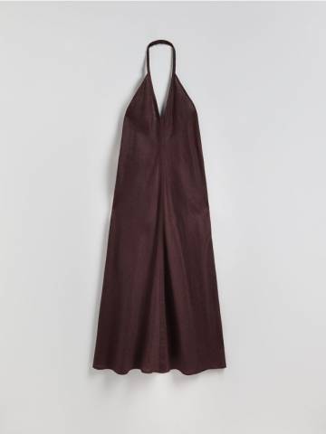 Reserved - LADIES` DRESS - темно коричневий - 633EH-89X Reserved - LADIES` DRESS - темно коричневий - 633EH-89X