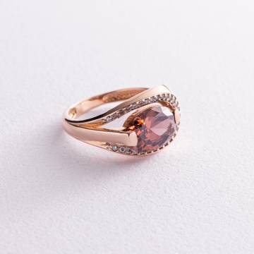 Золотое кольцо с фианитами к03585 Золотое кольцо с фианитами к03585