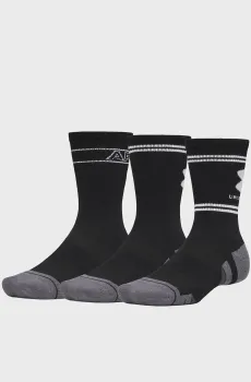 Черные носки (3 пары) New UA Perf Tech Nov 3pk Crw-BLK Черный 47.5-50.5 Under Armour 6015141-008