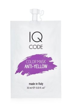 Уценка! Тонирующая маска для волос IQ code Color Mask для нейтрализации желтизны (Anti-Yellow), 30 мл