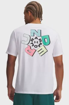 Мужская белая футболка UA M Radial WM SS Белый XL Under Armour 6009264-100