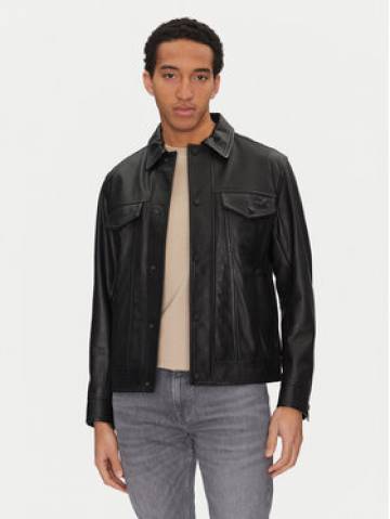 BOSS Шкіряна куртка Jocruz 50530256 Чорний Regular Fit BOSS Шкіряна куртка Jocruz 50530256 Чорний Regular Fit